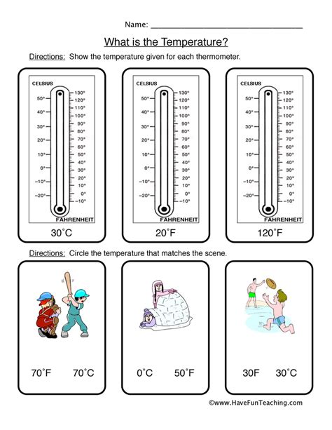 heat and temperature worksheets grade 5